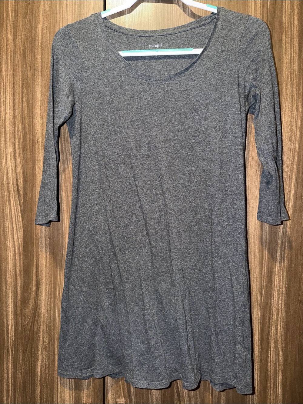Pure Jill Women's Gray Scoop Neck Tunic Dress